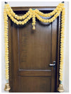 Artificial Marigold Fluffy Flowers Garlands Door Toran/Door Hangings Cream
