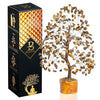 Bezavo Tiger Eye Crystal Tree Silver Wire