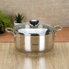 Sumeet Stainless Steel Induction Bottom Casserole with Glass Lid 4 Liter 22 cm Dia Silver