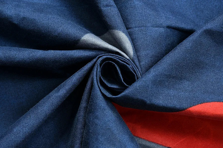 Homefab India 144 TC Microfiber Double Bedsheet with 2 Pillow Covers - Dark Blue, Heart