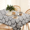 Urban Space Cotton Round Dining Table Cover Printed Anti Skid Table Cloth Colour Mandala Grey