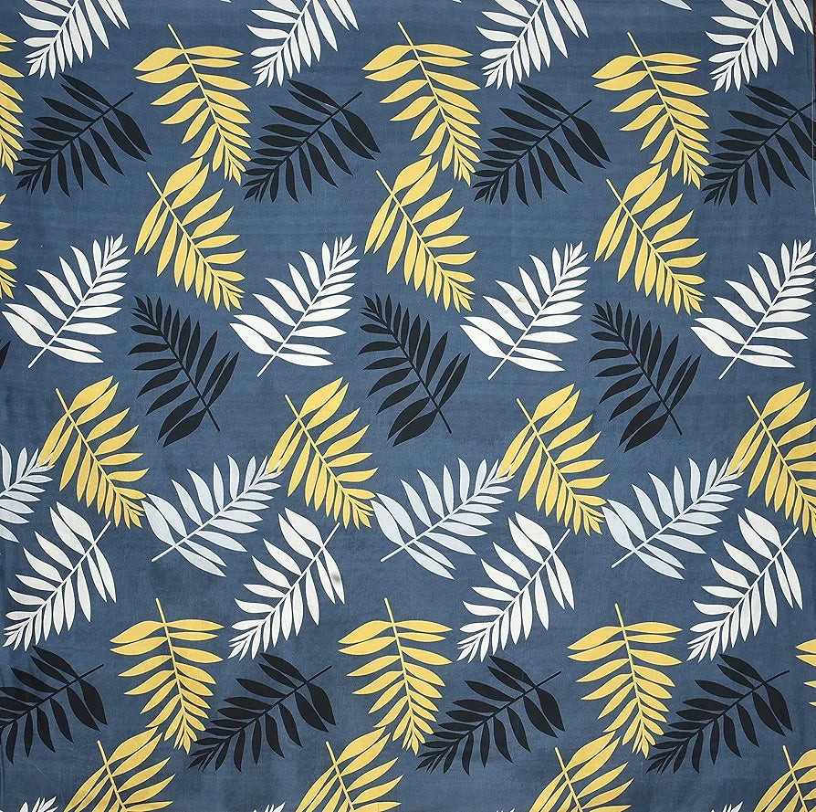 100% Microfiber bedsheet for Double Bed with 2 Pillow Covers Breathable | Wrinklefree and Soft Touch 144 TC Pattren Floral Grey and Mustarded| TC - 144