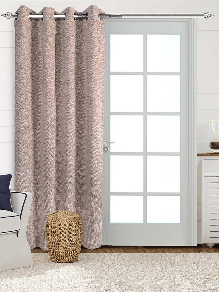 Saral Home Pacman Chenille Blackout Long Door Curtains 1pc, Beige. 4X9 Ft
