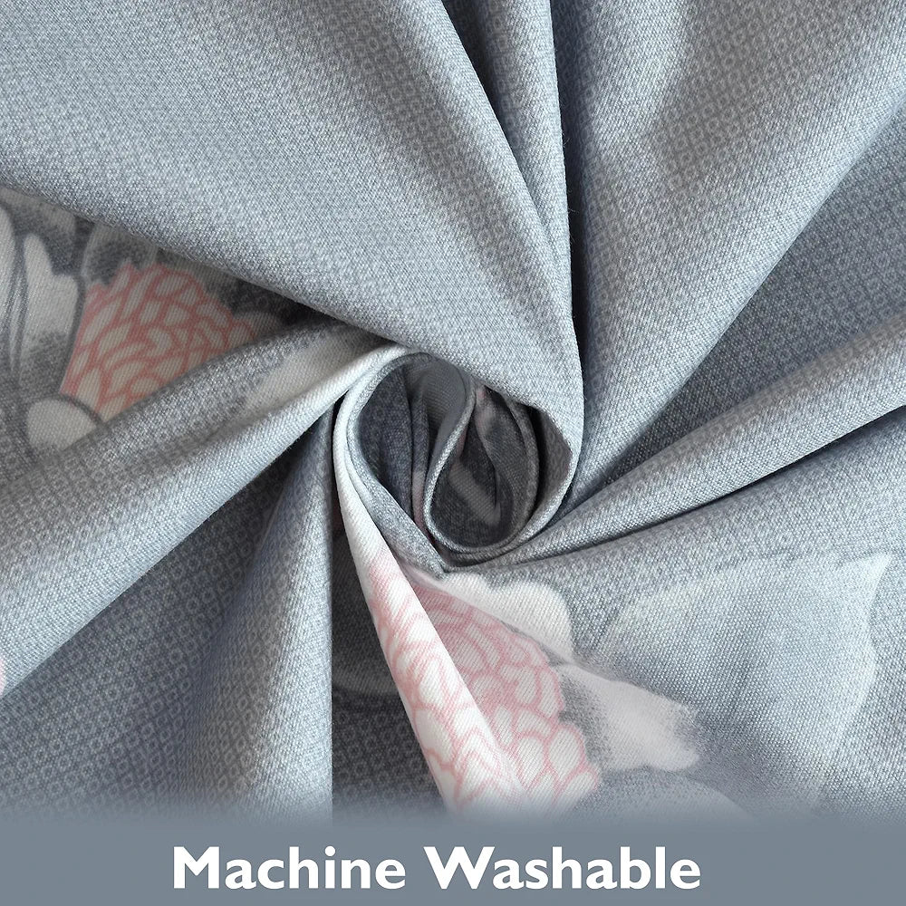 FRESH FROM LOOM King Size Floral Print Microfiber Fitted Bedsheet Set - 240 TC, Anti Fade, Includes 2 Pillow Cover | Grey, Walnut)