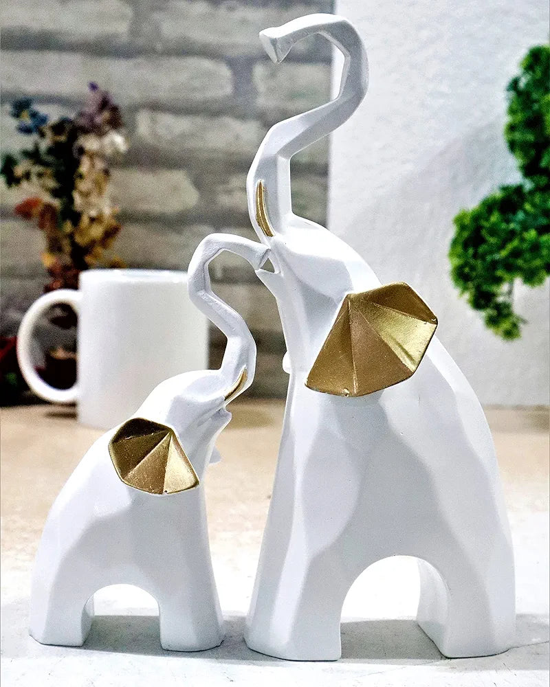 Jaipur ACE Polyresin Elephant Showpiece Statue and Artifacts for Home Decor, Living Room, Wall Decoration for Gifting, Interiors and Diwali Decoration  