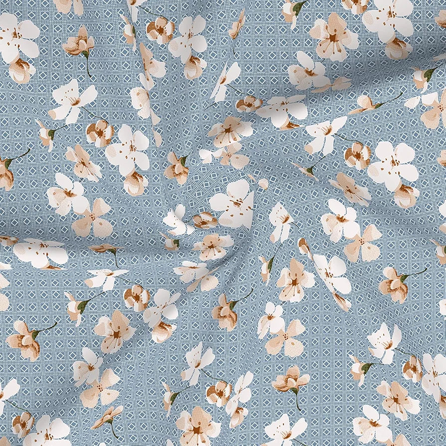 Layers Home Easy 100% Cotton Bedsheet Set for All Seasons - Lightweight, Moisture Absorbent, Machine Washable & Easy to Care - Gift for Housewarming & More - 144 TC - King Size 