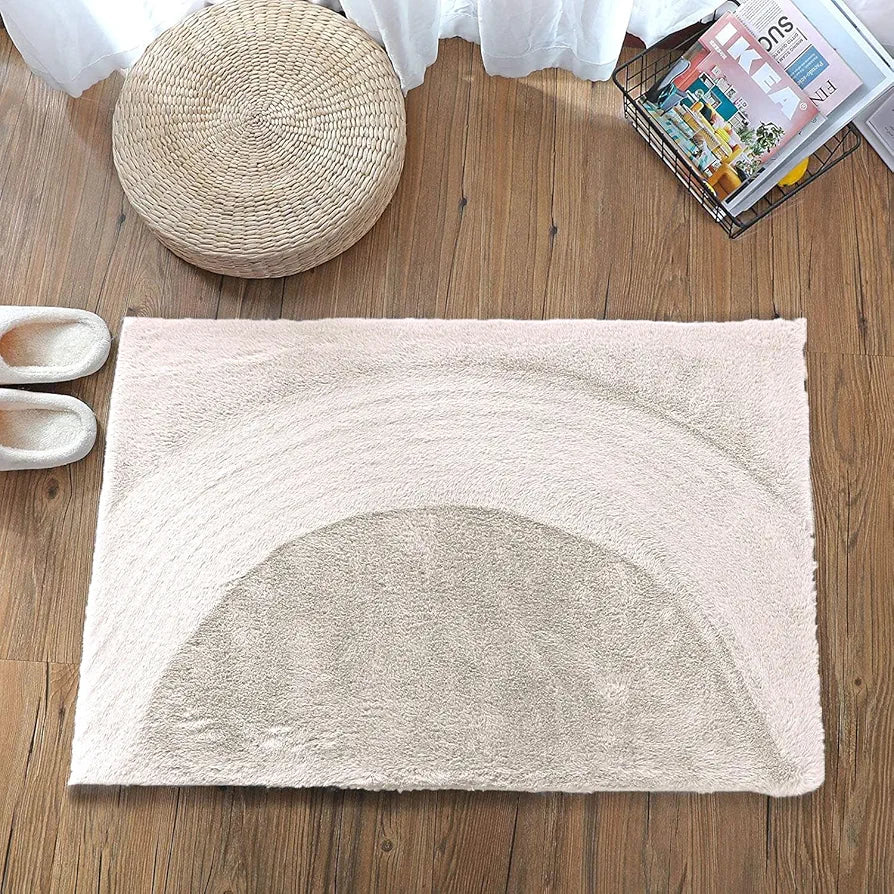 LUXE HOME INTERNATIONAL Rectangular Bath Mat Super Soft Anti Skid Rabbit Fur Mats for Bathroom  Pack of 1