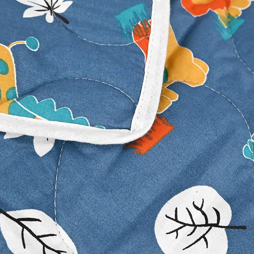 Divine Casa 120 GSM Cotton Single Bed Comforter | Soft & Lightweight Reversible All-Season Blanket | Cozy & Breathable Bedding for Adults | 230x 145 cm, Iris Deep