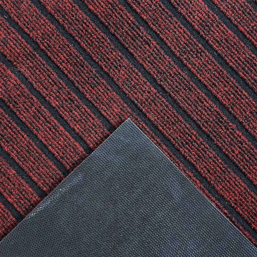 Kuber Industries Microfiber Striped Design Solid Anti-Skid Bedside Runner & Carpet for Living RoomBedroom24 x 48