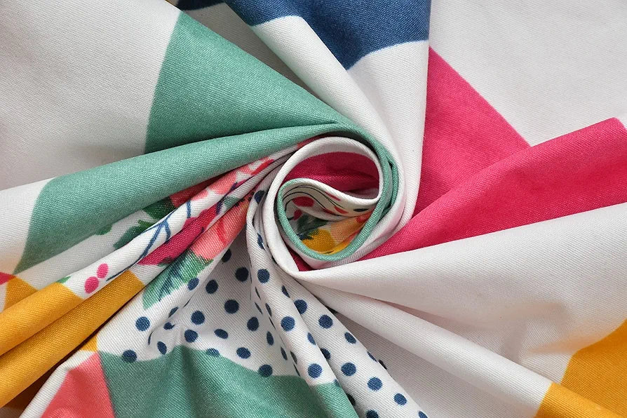 Homefab India 144 TC Microfiber Double Bedsheet with 2 Pillow Covers - Multicolor