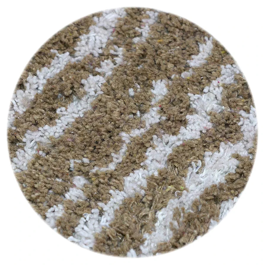 THE HOME TALK Cotton Morocco Door mat | Water Absorbent | Striped Rugs | Floor Mats for Kitchen, Bathroom & Sink | Ultra Soft Mats | Non-Slip | 40 x 60cm | Natural & Beige