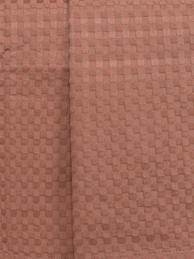 Saral Home Brown 100% Cotton Unique Waffle Design Throw/Sofacover 