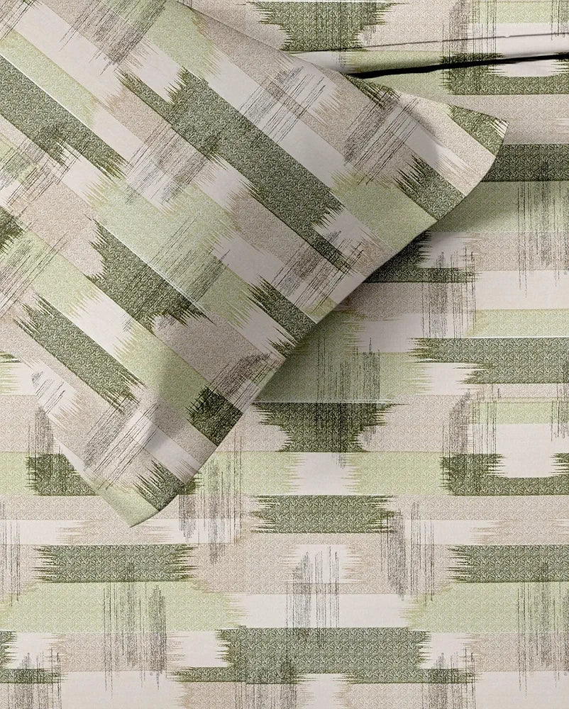 Trance Home Linen 100% Cotton 180 TC Bedsheet | Queen Size Printed Fitted Bedspread with 2 Pillow Covers 