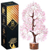 Bezavo Rose Quartz Crystal Feng Shui Tree Silver Wire