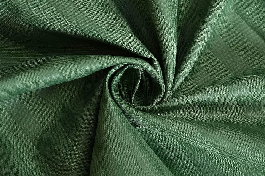 Homefab India 160 TC Stripe Glace Cotton Single BedSheet with 1 Pillow Cover - Dark Green