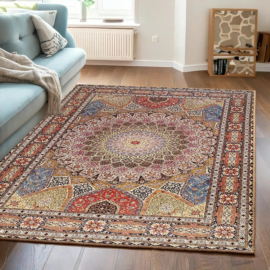 ishro home 5x7 Feet 3D Jet Multi Printed Carpet Rug Runner and Carpets for Bedroom/Living Area/Home with Anti Slip Backing 