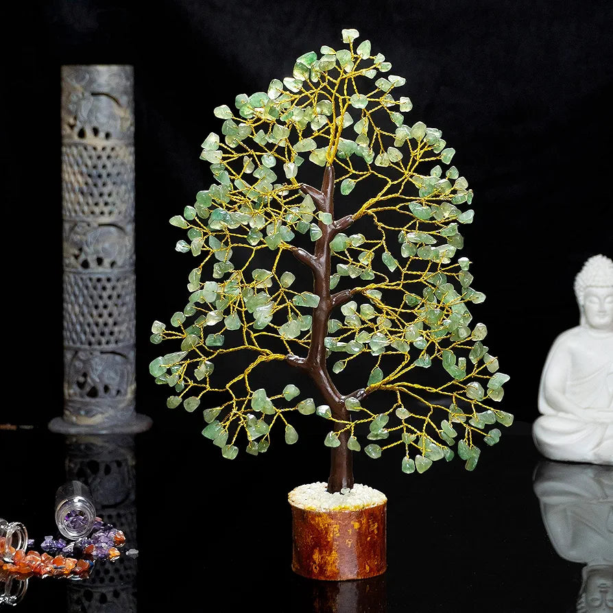 ZAICUS Green Jade Crystal Tree of Life - Healing Stones Money Handmade Trees for Spiritual & Gifts Meditation Accessories 