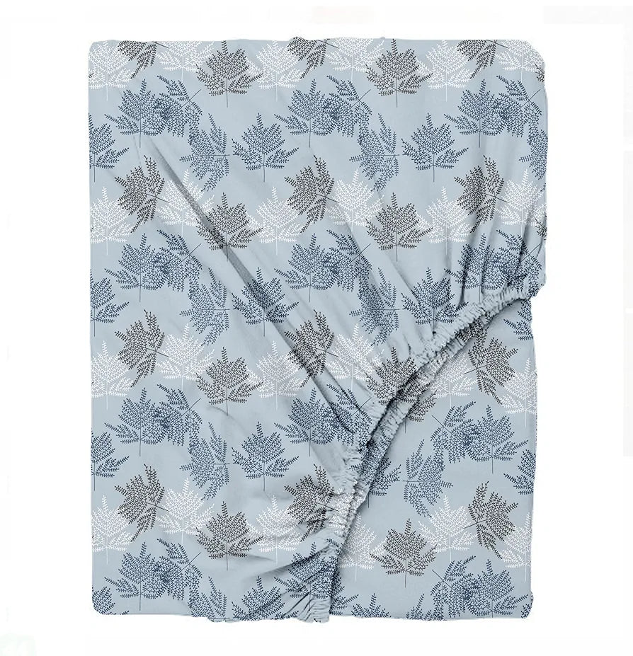 Trance Home Linen Pure 100% Cotton 144TC Printed Single Fitted Bedsheet with 1 Pillow Cover 