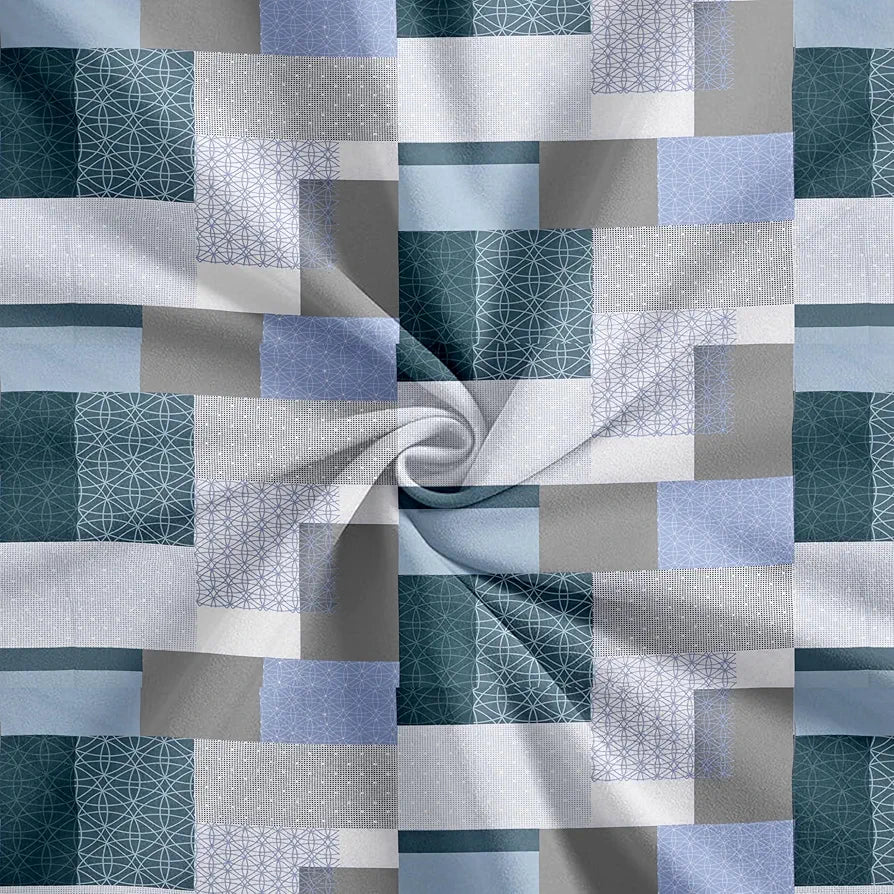 Trance Home Linen 100% Cotton 144TC Elastic Fitted Bedsheet | Printed King Bed Size Elasticated Fitted Bedspread with 2 Pillow Covers 