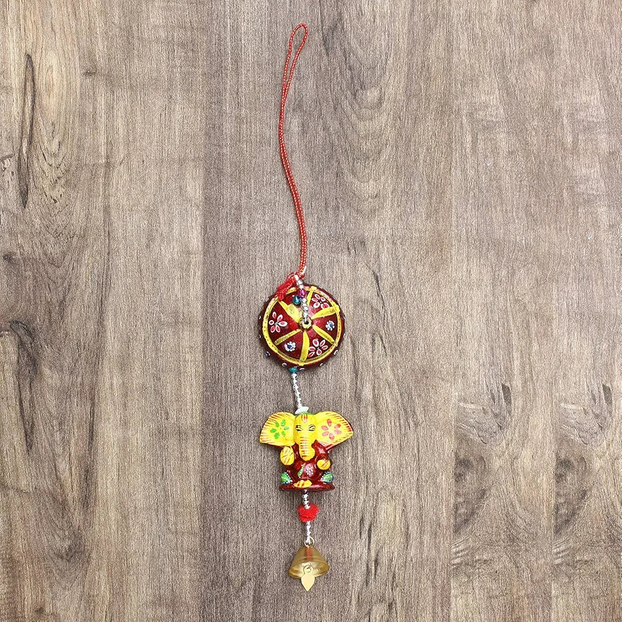 eCraftIndia Handcrafted Decorative Lord Ganesha Wall/Door/Window Hanging Bell