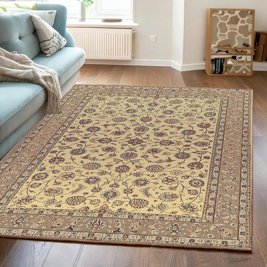 ishro home Premium Carpet for Hall, Bedroom, Living Room | Medallion Collectible Carpets | Anti Skid | Machine-Washable | Non-Shedding | Non- Fading | 