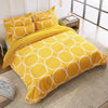 The Home Style 400 TC Supersoft Cotton Feel Glace Cotton Elastic Fitted Printed King Size Double Bed Bedsheet wih 2 Pillow Cover Cadet Yellow