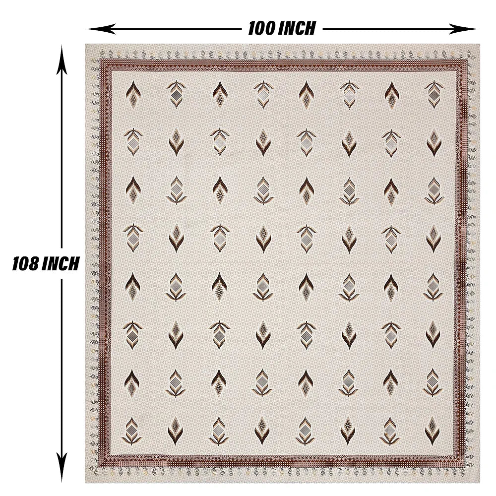 Kuber Industries Double Bedsheet with 2 Pillow Covers | 186 TC Premium Cotton Bedsheet for Double Bed | Bedsheet for Living Room-Home& Hotels | Embroidery Katli Flower | 100x108 Inch | Brown