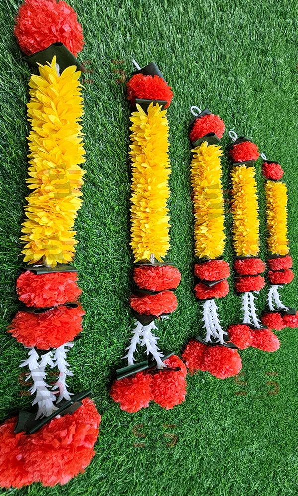 S2S Artificial Gajra Jasmine Marigold Flower Strings Wedding Decorations,Event Decor. Perfect for Diwali,Ganpati & Pooja/Temple/Mandir Decoration  