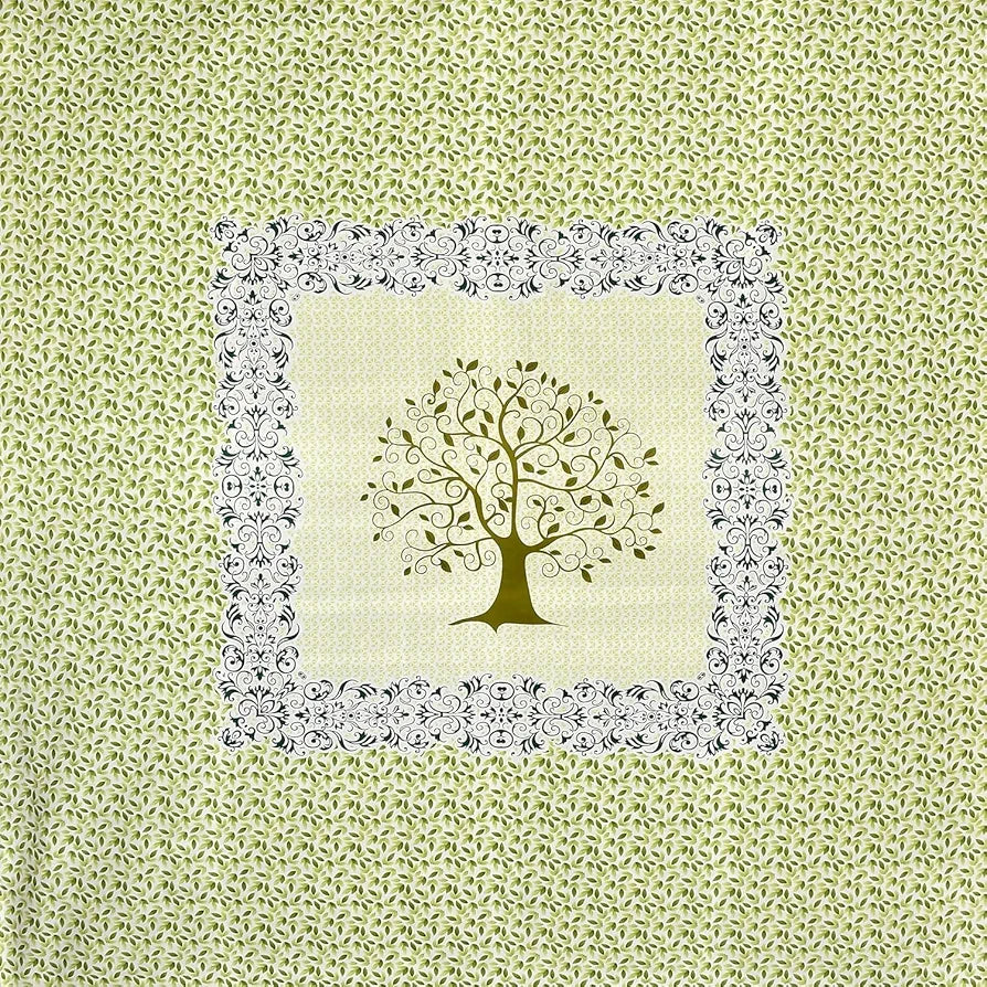 HOMEKART 100% Cotton Rajasthani Jaipuri Print Bed Sheet Traditional Floral Double Size Bedsheet with Hand Block Printed 180-200 tc with 2 Pillow Covers, White and Light Green