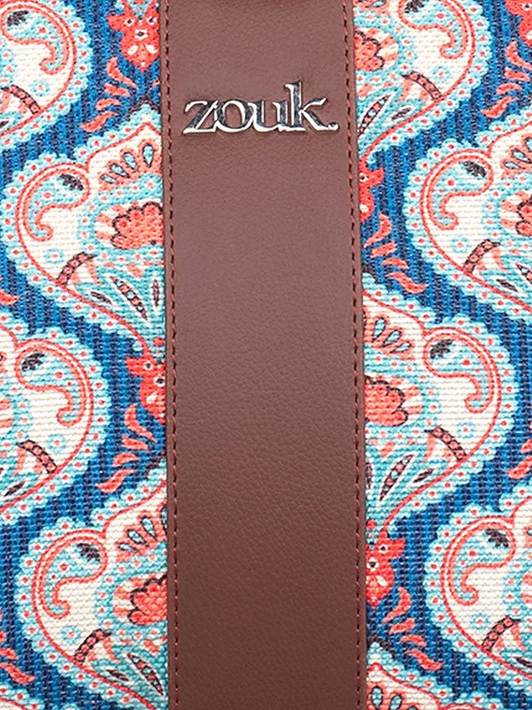 ZOUK Konkona Statement Satchel Bag | Jute | Vegan Leather Handcrafted With Detachable Sling Strap