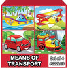Wondrbox Means Of Transport Jigsaw Puzzles For Kids Means of Transport Set of 4 Puzzles in Box
