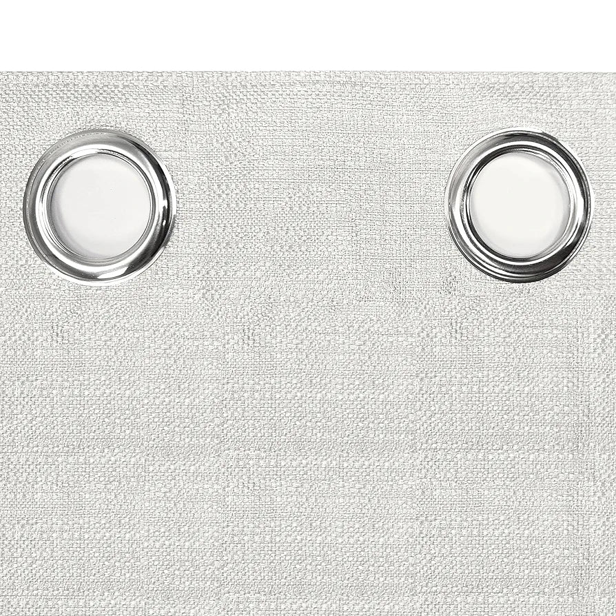 Divine Casa Textured Window Curtain 5 Feet | Bright White | Polyester Panel with Subtle Weave & Metal Eyelets for Home Decor | 1 Piece