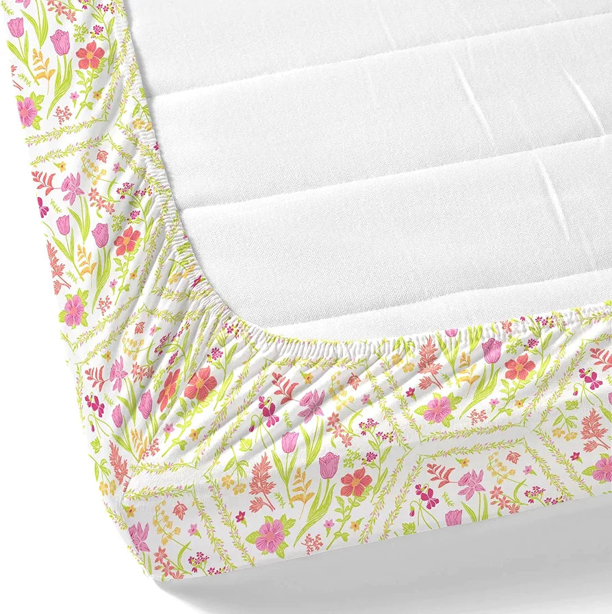 Dreamscape 100% Cotton King Fitted Bedsheet with 2 Pillow Covers - 