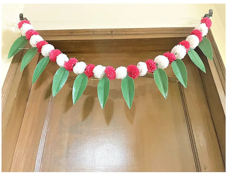 SPHINX Artificial Marigold &Mango Leaves Simple Door-Window toran/Door hangings/Festive Decorations - Approx.100 cms/40 Inches/3.33 Ft. - 