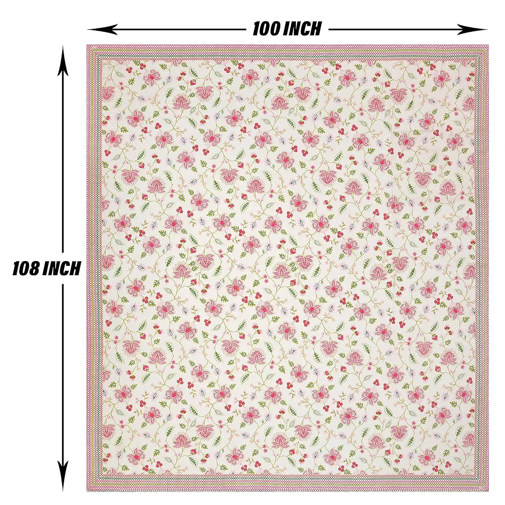 Kuber Industries Double Bedsheet with 2 Pillow Covers | 186 TC Premium Cotton Bedsheet for Double Bed | Bedsheet for Living Room-Home & Hotels | Embroidery Flower Zig-Zag | 100x108 Inch | Pink