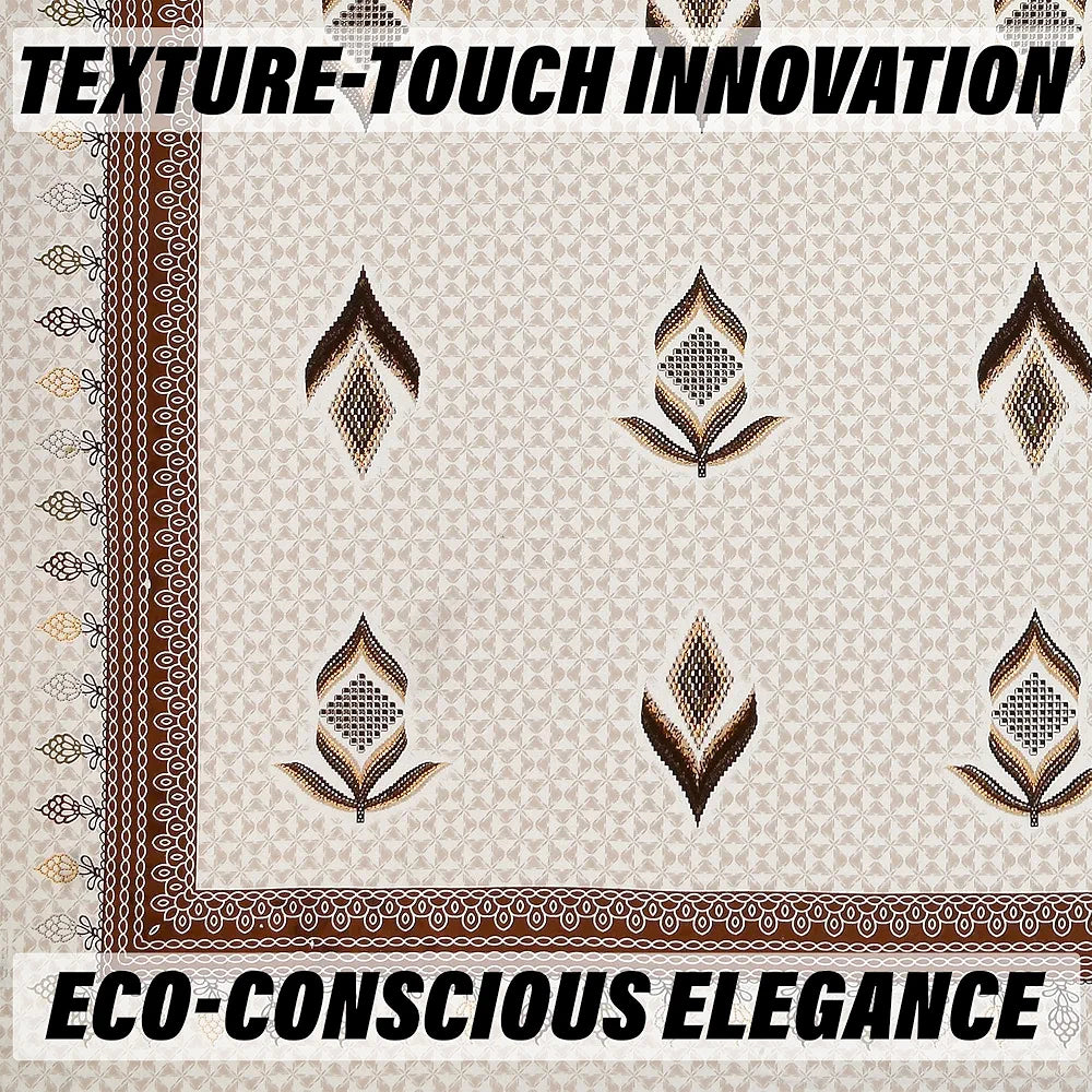 Kuber Industries Double Bedsheet with 2 Pillow Covers | 186 TC Premium Cotton Bedsheet for Double Bed | Bedsheet for Living Room-Home& Hotels | Embroidery Katli Flower | 100x108 Inch | Brown