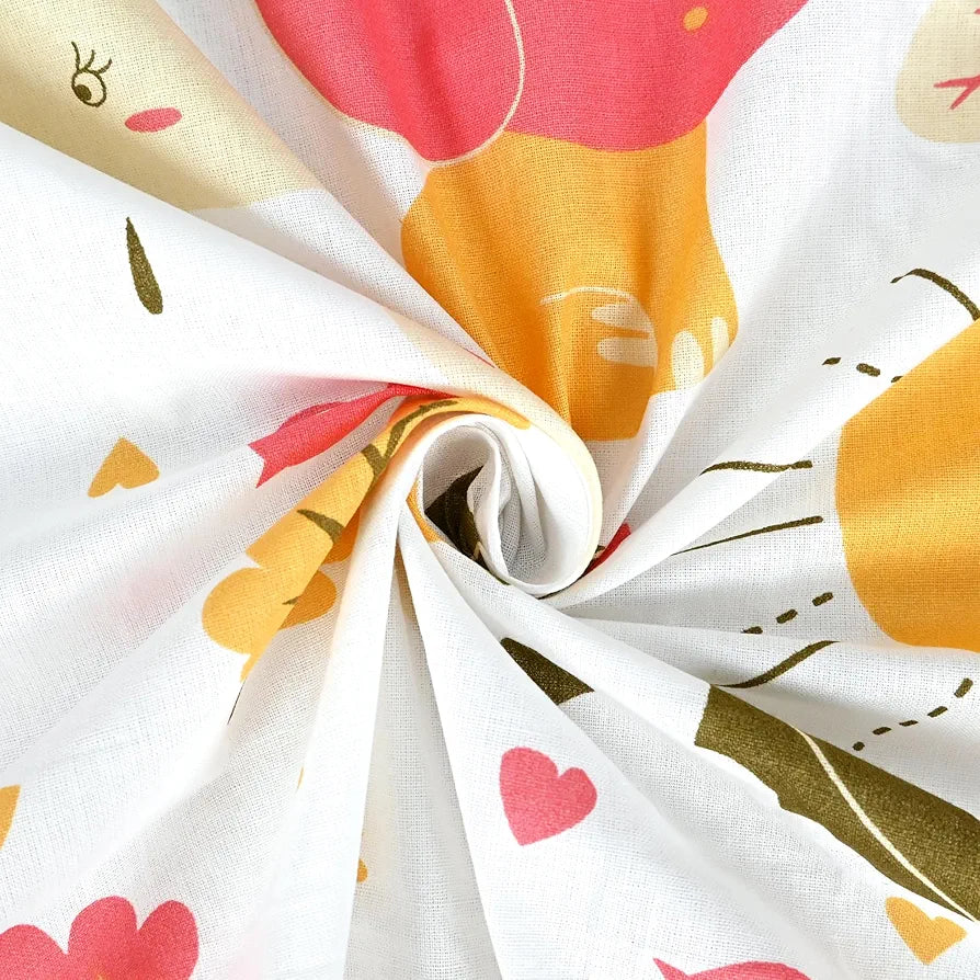 Divine Casa 144 TC 100% Cotton Single Bedsheet with 1 Pillow Cover | Skin-Friendly Fabric for Everyday Comfort | 223 X 145 CM | Abstract Pattern | Marlin White