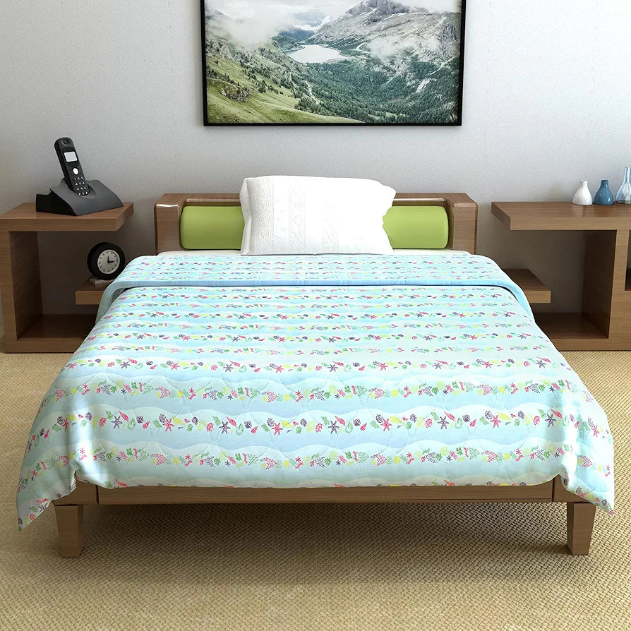 Divine Casa 120 GSM Cotton Single Bed Comforter | Soft & Lightweight Reversible All-Season Blanket | Cozy & Breathable Bedding for Adults | 230x 145 cm, Cosmic Sky