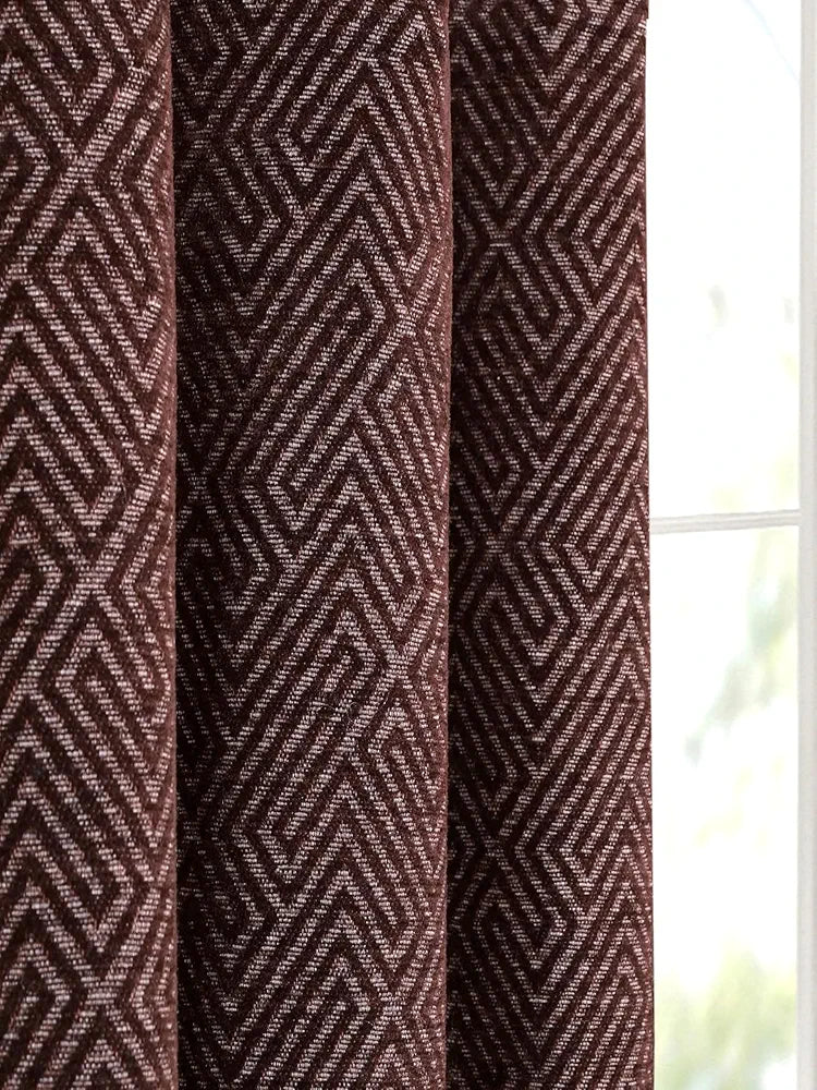 Saral Home Pacman Saral Home Chenille Blackout Window Curtains 2pc, Brown, 4x5 Ft