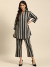 Anayna Striped Regular Pure Cotton Kurti with Trousers