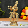 Ecraftindia Golden Lord Krishna Playing Flute Idol