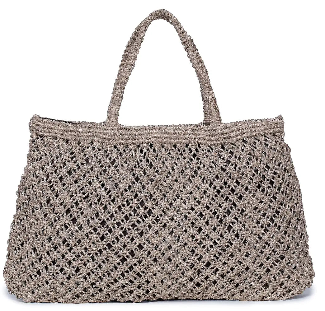 ALII AND ALIIZEY Brown Jute Macrame Shoulder Bag/Handbag Regular Size Women's Handbag College Bag Office Bag Holiday Bag 