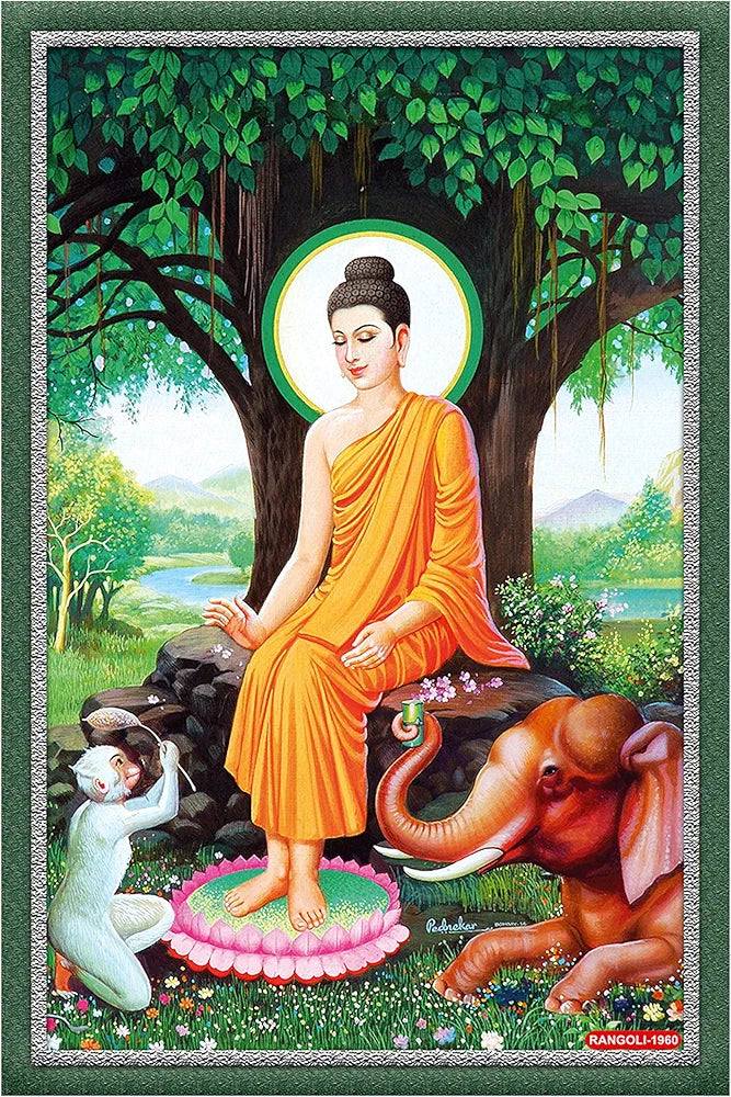 Rangoli MDF Wall Stick Decorative Panel 12x18 Wall Art for Home, Living Room, Bedroom, Office & Decoration. P-1, Design-12