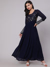 AKS Couture Sequin Embellished Georgette Maxi Dress