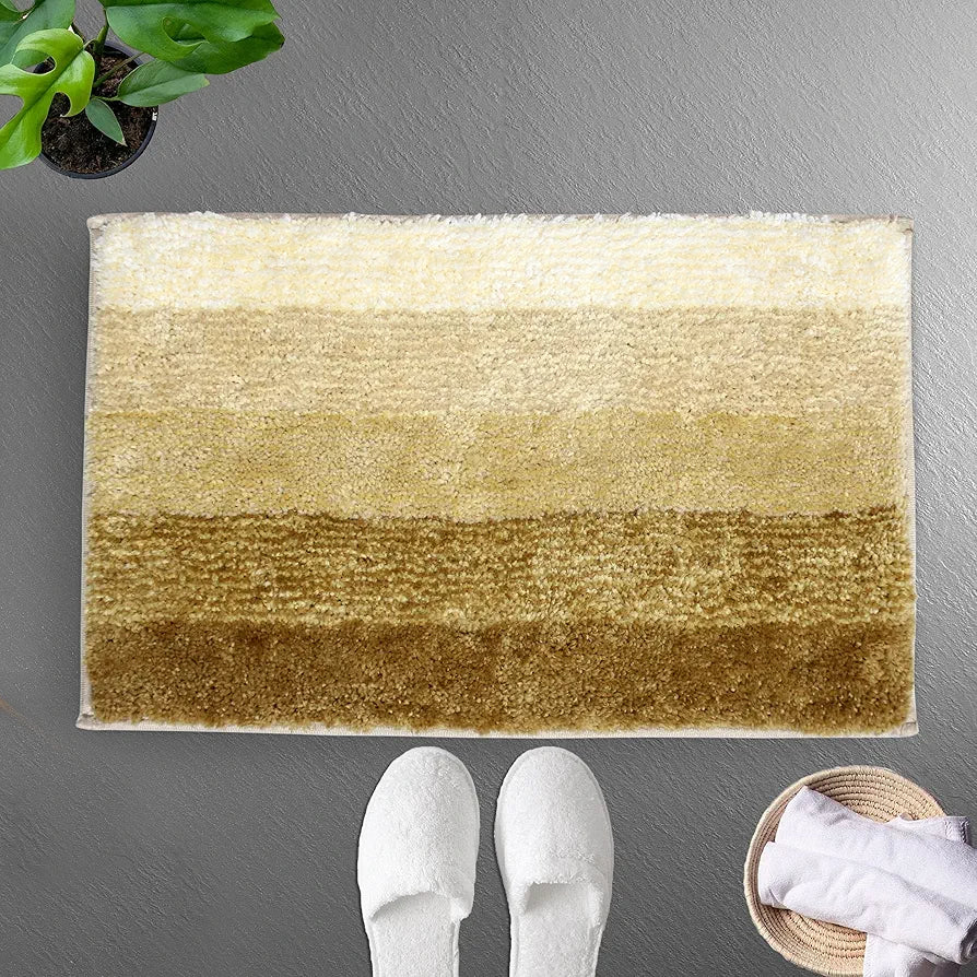 Luxe Home Super Soft Oyster Microfiber Bathroom Mat 40x60 cm Non-Slip Bath Mat for Home, Bedroom, and Living Room - Tabacco