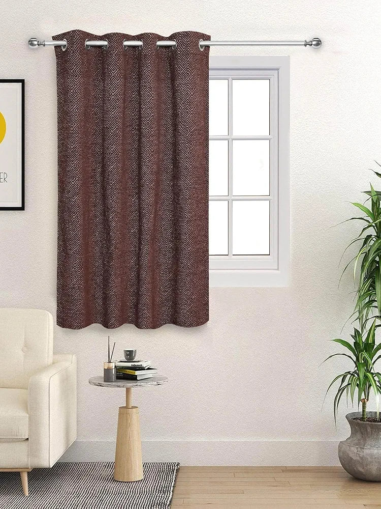 Saral Home Pacman Saral Home Chenille Blackout Window Curtains 1pc, Brown, 4x5 Ft