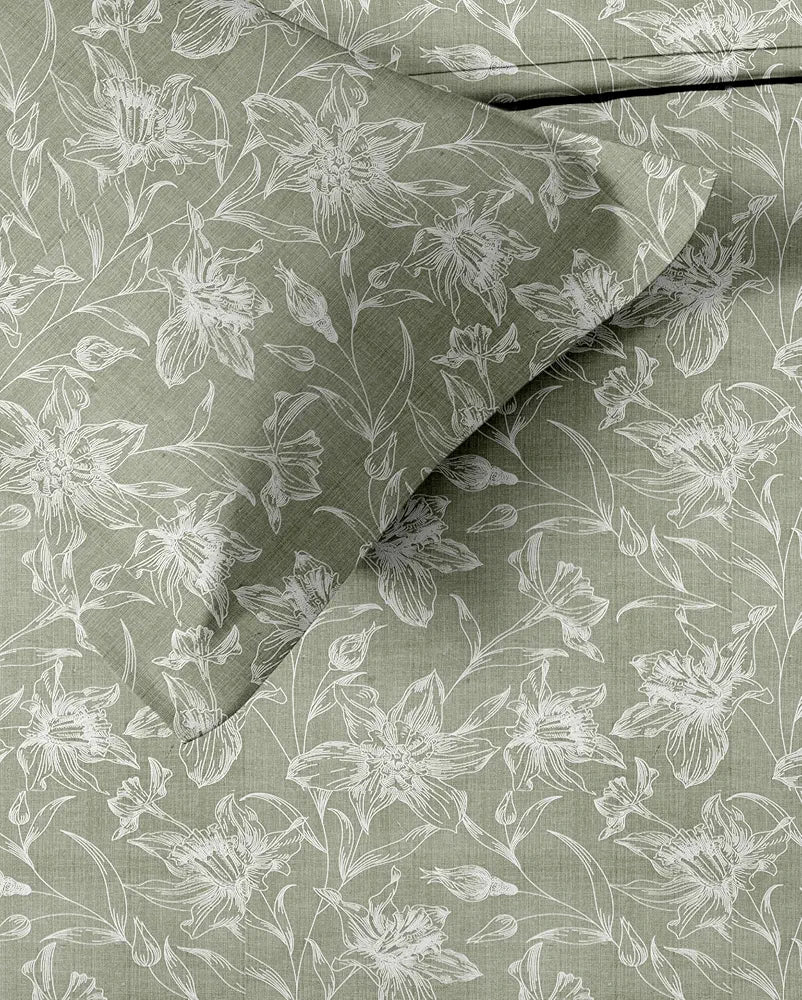 Trance Home Linen 100% Cotton 144TC Elastic Fitted Bedsheet | Printed Queen Bed Size Elasticate Fitted Bedspread with 2 Pillow Covers 