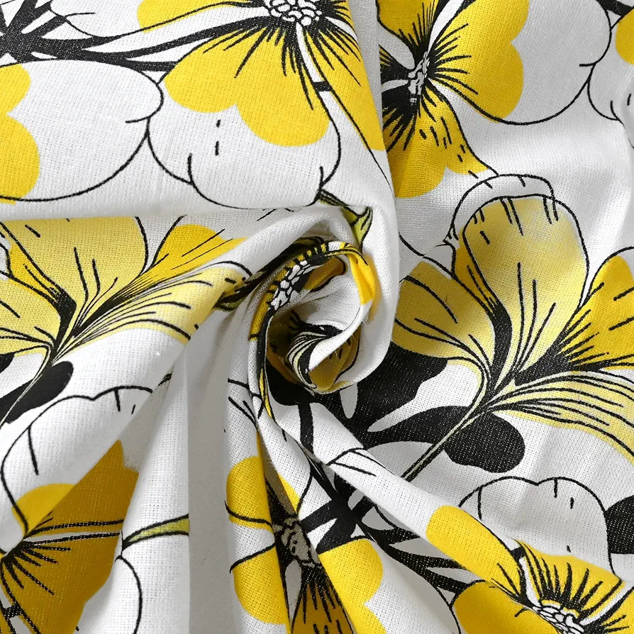 Divine Casa Bedsheet for Single Size Bed 144 TC Cotton Bedsheet for Single Size Bed with 1 Pillow Cover  Floral Golden Daffodil Cotton Bedsheet