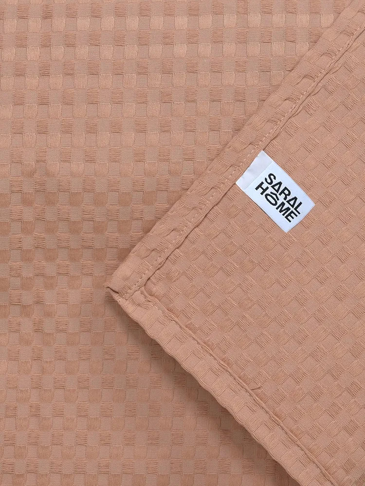 Saral Home Beige 100% Cotton Unique Waffle Design