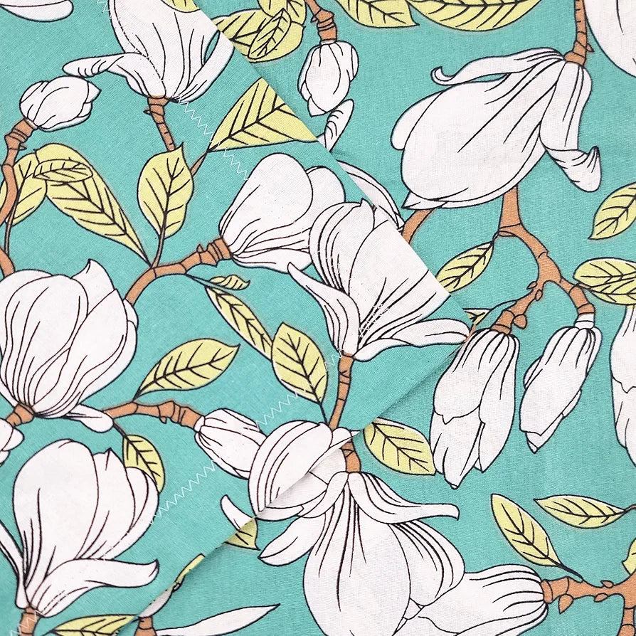Divine Casa - 144 TC Super Soft 100% Cotton Bedsheet for Double Bed  144 Thread Count - Floral, Meadow Green| 222 x 254 cm